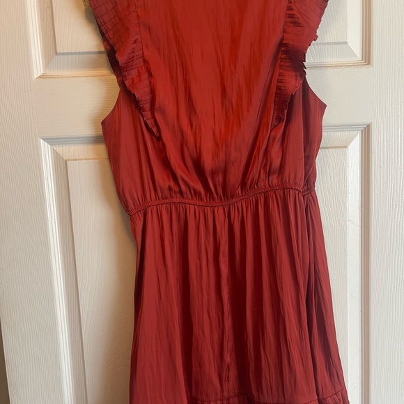 Steve Madden burnt red Mini Dress with Ruffled Sleeves- size Large - Picture 2 of 3